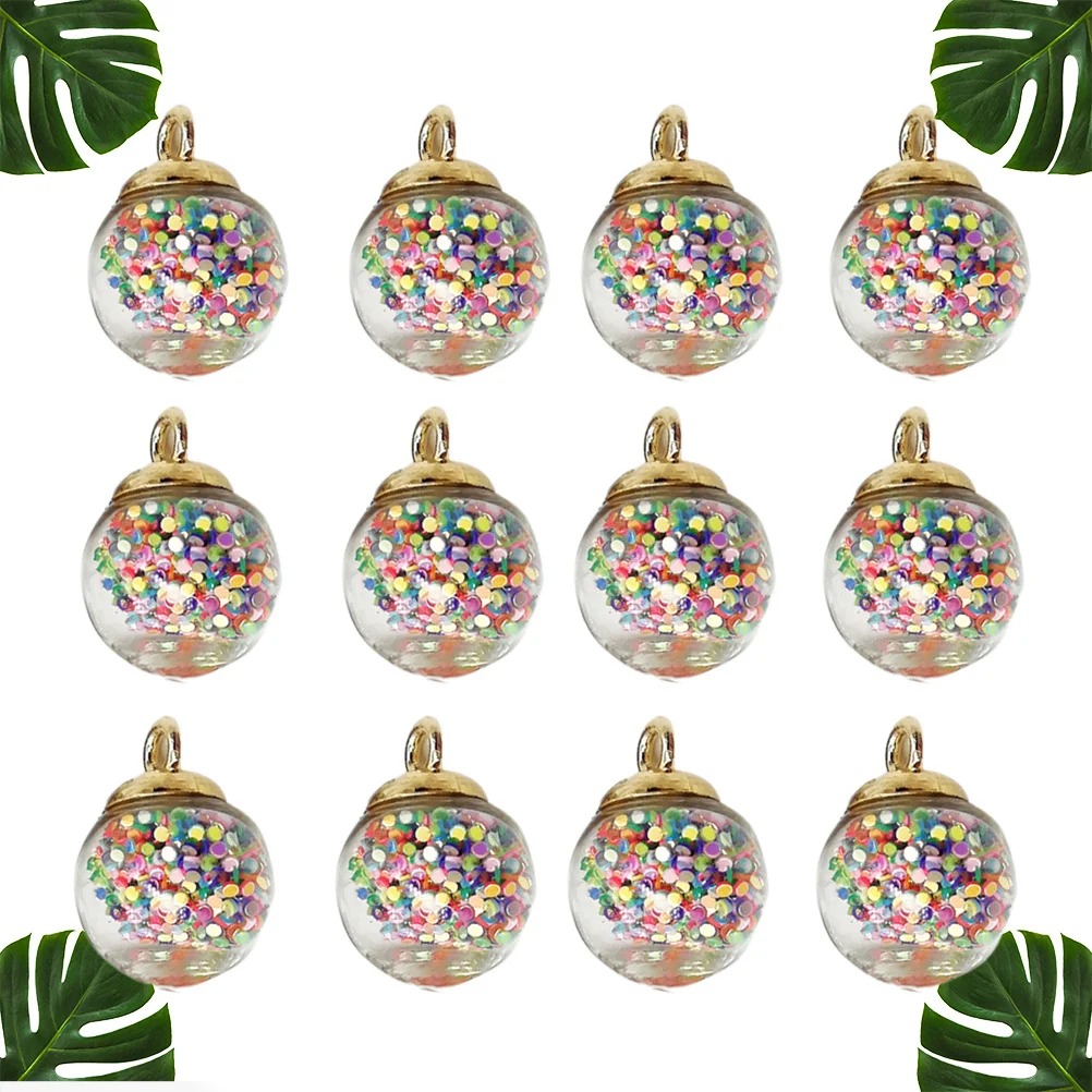 

20 Pcs Women Earring Charms Ball Crafts Sequins Pendant Glass Jewelry Making Pendants