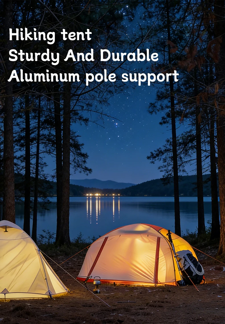 BISINNA Camping Tent 1-2 Person Portable Double Layer 210T Polyester Waterproof Backpacking Tent for Outdoor Hiking Beach Travel