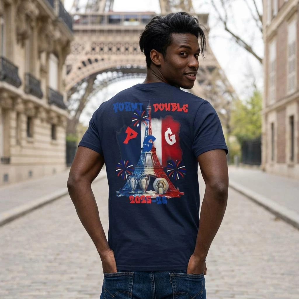 Camisa de Futebol CHAMPIONS PSG 2026 - Design para Fãs, Camiseta de Algodão para Verão, Moda Masculina e Feminina, Camiseta Y2K