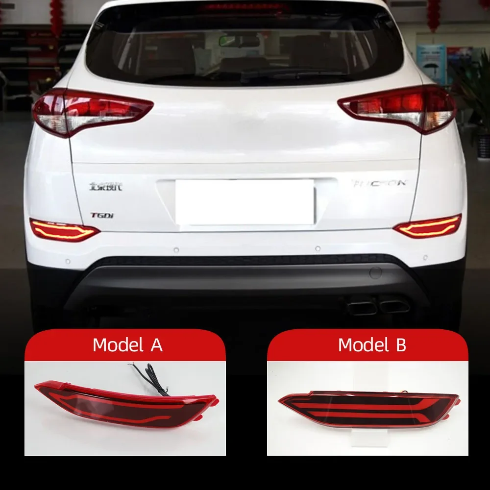 

2Pcs Car LED Reflector Light For Hyundai tucson 2015 2016 2017 2018 2019 2020 Rear Fog Lamp Rear Bumper Light Signal Brake Light