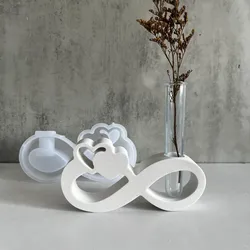 Ribbon Heart Hydroponic Vase Silicone Mold DIY Gypsum Plaster Vase Ornaments Decoration Molds For Epoxy Resin Making