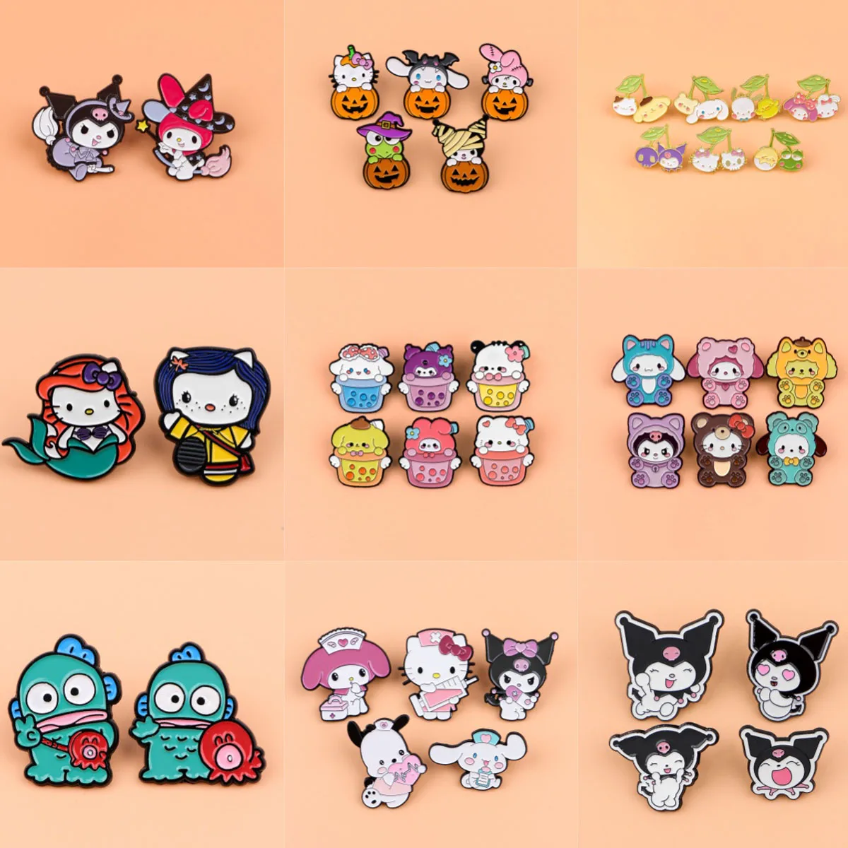 

2-10pcs/set Cute Cat Enamel Pin Kawaii Anime Brooches Set Series Lapel Pins Badge on Backpack Clothing Accessories Friends Gifts