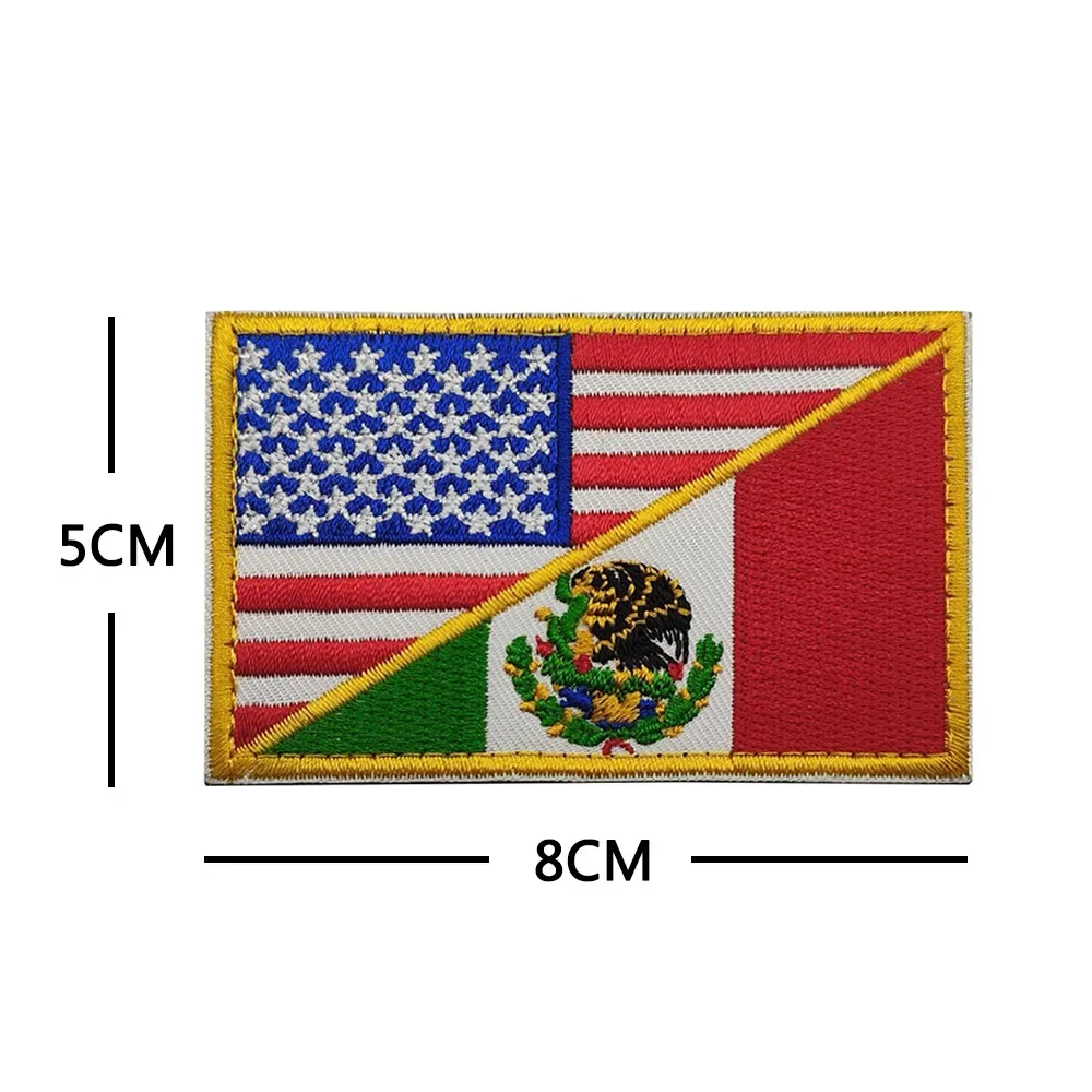 Mexico IR Flag Hook & Loop Patches Custom Camo Embroidery Reflection Morale Badges for Military Outdoor Tactics Backpack Helmet