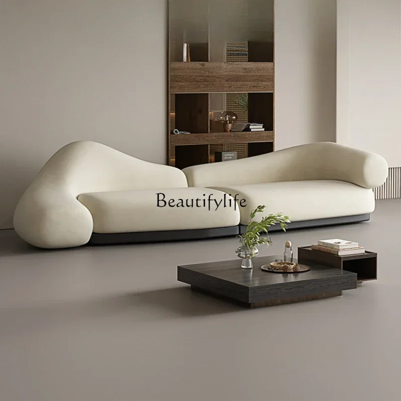 

Italian Minimalist Sofa Straight Row Small Apartment Living Room French Style