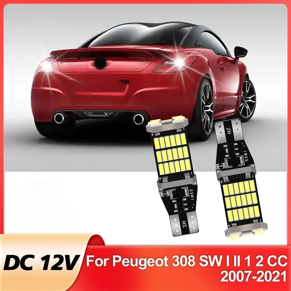 2x LED Reverse Light For Peugeot 308 SW I II 1 2 CC Accessories 2007-2021 2014 2015 2016 2017 2018 2019 2020 Backup Back up Lamp