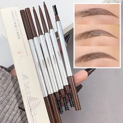 Women Professional Eyebrow Pencil Cosmetics Waterproof Double-Ended Eyebrow Tattoo with Brush Long Lasting Natural Brow Makeup