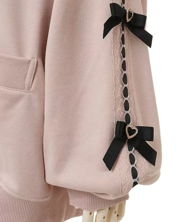 Japanese Liz Mine Mass Production Series Sailor Collar Ribbon Sweatshirt Autumn Clothes Fashion Loose Long Sleeve Lolita Tops