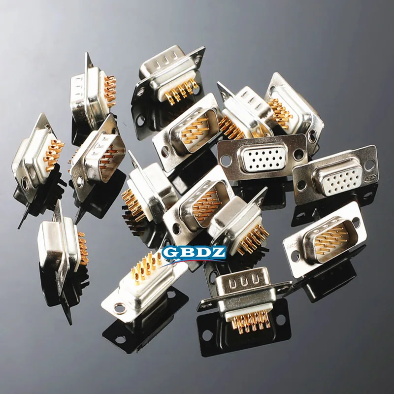 3/5U Pure Copper Gold plated DB9 232-Pin Serial Port Male Female COM Welding Head D-SUB Plug  RS232 Dual Row PLC Connector 9-Pin