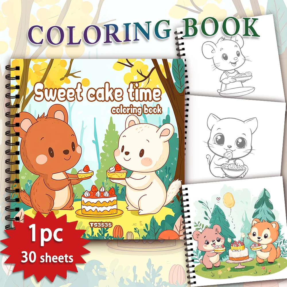 1pc,Animal Colouring Book - Teen Colouring Book - 30 Sheets, 8.3x 8.3 inches, Adult Stress Relief, Birthday, Holiday Party Gift