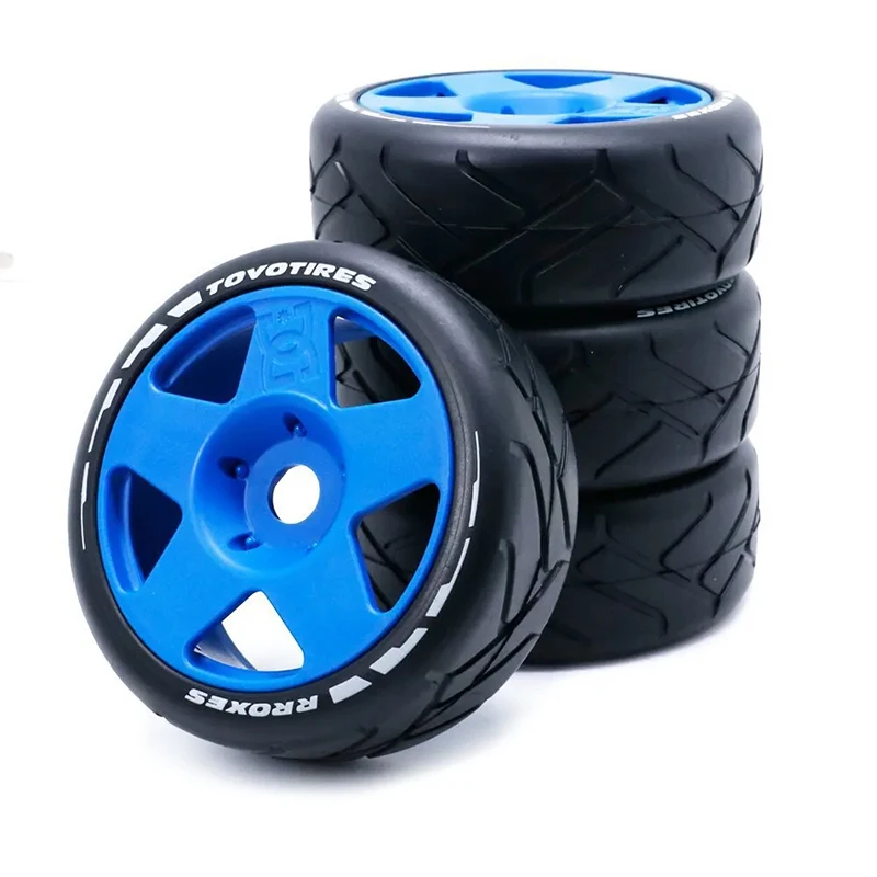 

RC Car 4Pcs 1:8 Scale Flat Off Road Wheel Tires Tyre with 17mm Hex fit HPI HSP Buggy RC Car Wheel Tires Model Toys Accessories