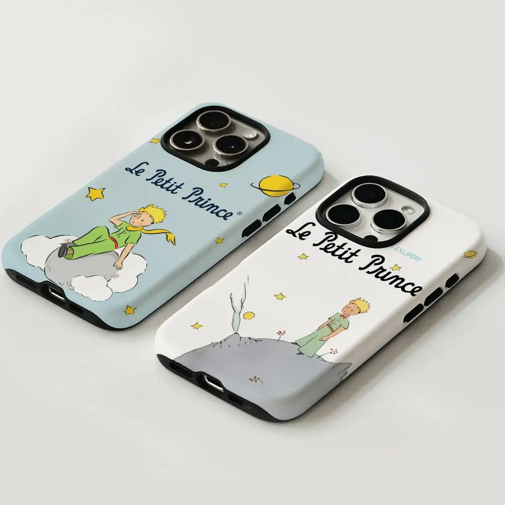 حافظة هاتف لهاتف آيفون 17 16 15 14 13 12 Pro Max Plus لامعة عالية الدقة بطبقة مزدوجة غلاف صلب سائل الأمير الصغير #1