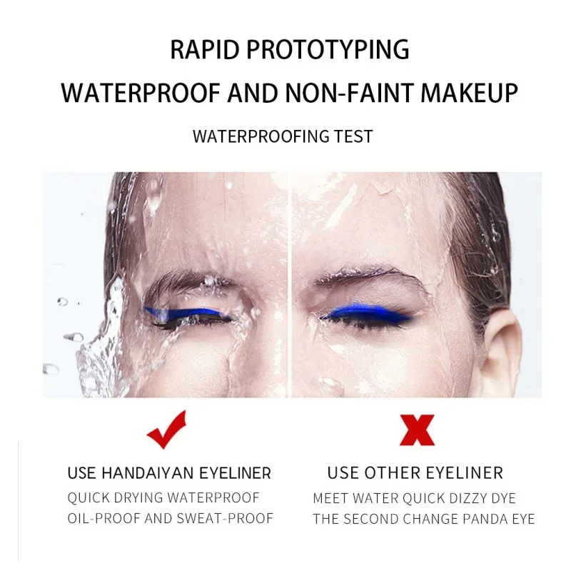 HANDAIYAN Color delineador de ojos pluma fácil de colorear secado rápido a todo Color líquido mate neón luz Uv delineador de ojos moldeado suave sin manchas
