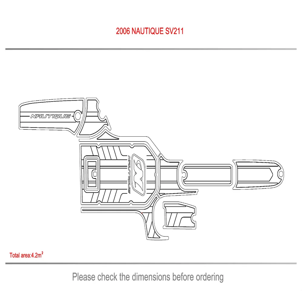 

2006 NAUTIQUE SV211 Cockpit Pads 1/4" 6mm EVA Faux Teak Decking floor Mat SeaDek MarineMat Gatorstep Style Self Adhesive