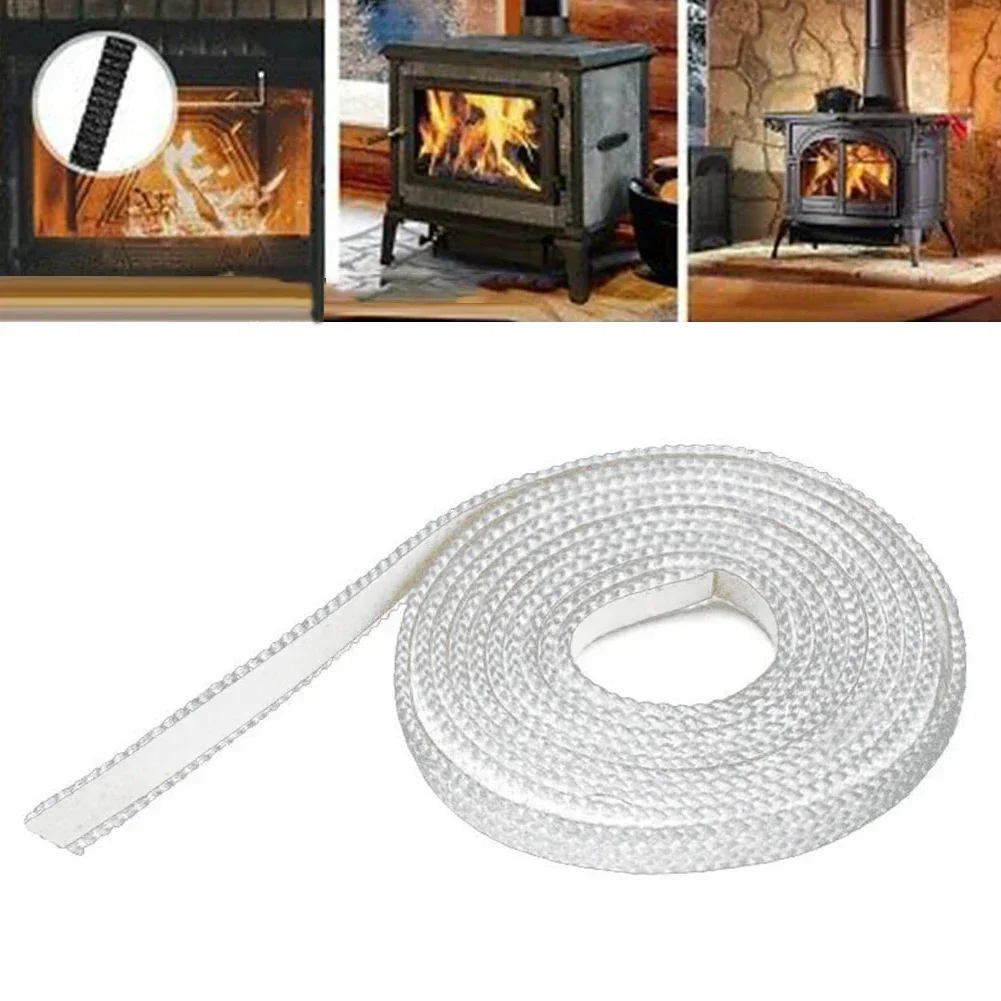 Flat Stove Rope Self-adhesive Glass Seal Stove Fire Rope Furnace Kiln Oven Door Seals High Temperature Sealing Strip