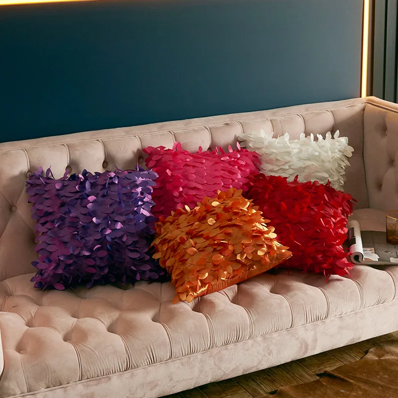 Multi Color Three-dimensional Leaf Car Pillow Cover, Living Room, Hotel Lobby Sofa, Pillowcase, Backrest Cover