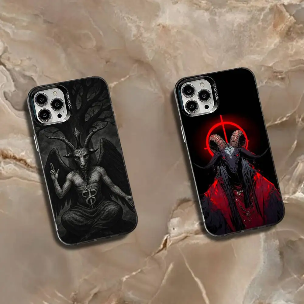 

Satanic GoatS S-Satan Devil Phone Case For iPhone 16,15,14,13,12,11,Mini,Pro,SE,MAX White Matte Shockproof Cover