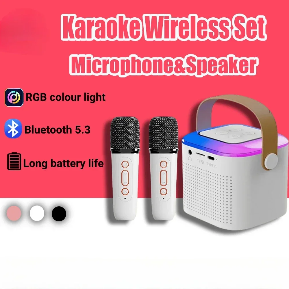 Y1 High Power Karaoke Bluetooth Speaker Portable 360 Stereo Surround Waterproof Wireless Subwoofer with Dual Microphone Boombox