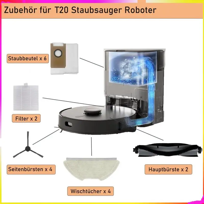 M04K For Airrobo T20 Robot Vacuum Cleaner Main Side Brush Hepa Filter Mop Cloth Dust Bags Accessories