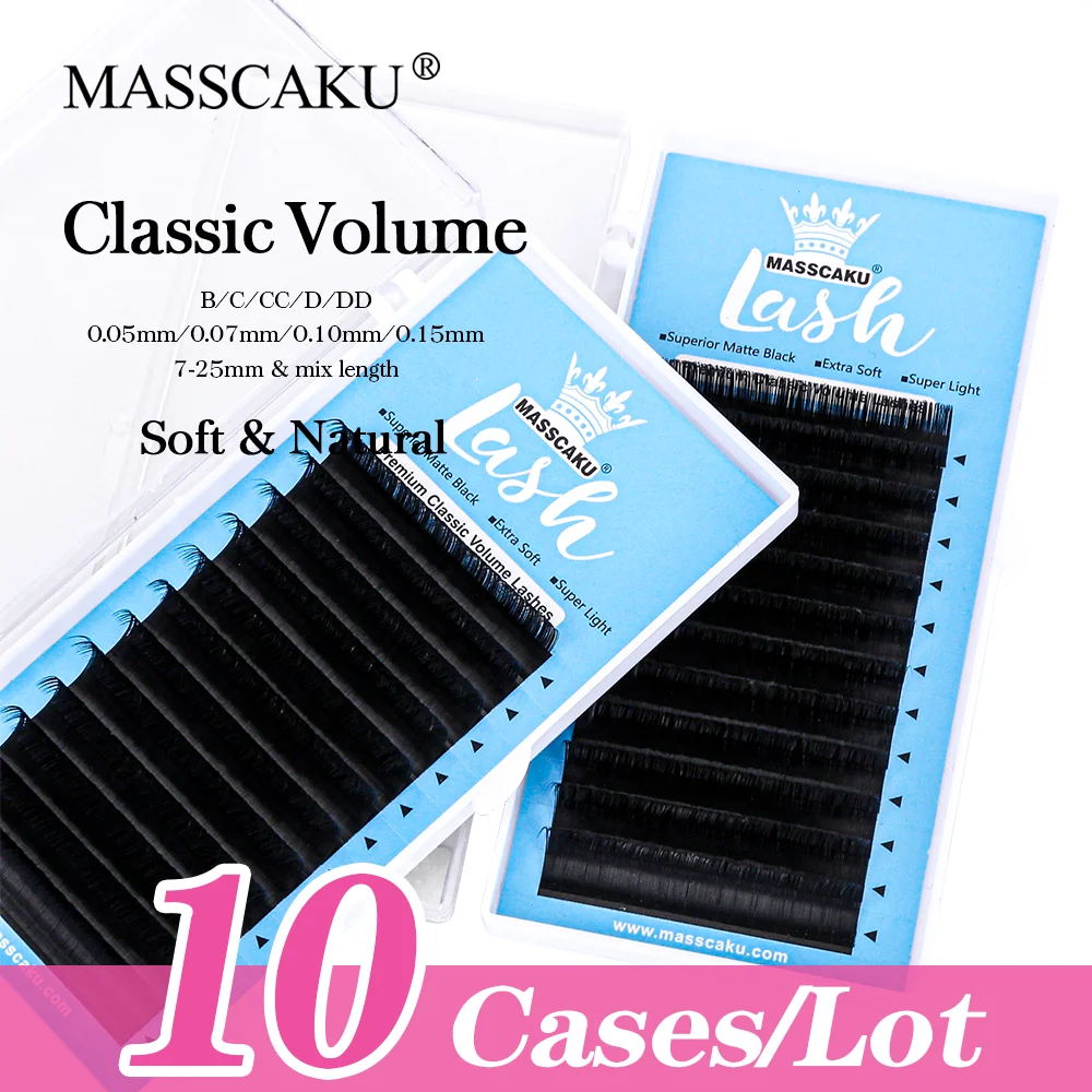 10case/lot Hot sell 12rows classic eyelash extension c/d curl custom own brand premium mink lashes faux cils eyelash extentions