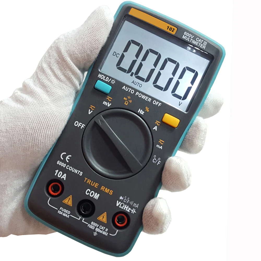 RICHMETERS RM102 True RMS Multifunctional LCD Digital Multimeter DMM DC AC Voltage Current Resistance Diode Capacitance