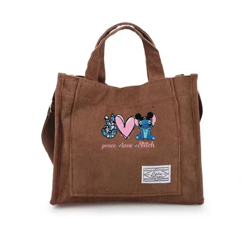 Disney Stitch Women's Tote Bags Cartoon Canvas Ladies Handbags Harajuku Large Capacity Shopping Bag Girls Female Shoulder Bag