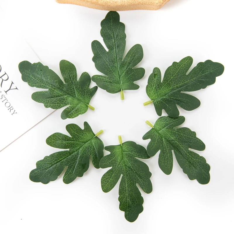 50PCS Artificial Plants Diy Candy Box Wedding Flowers Wreath Christmas Decorations for Home Scrapbooking Fake Watermelon Leaves