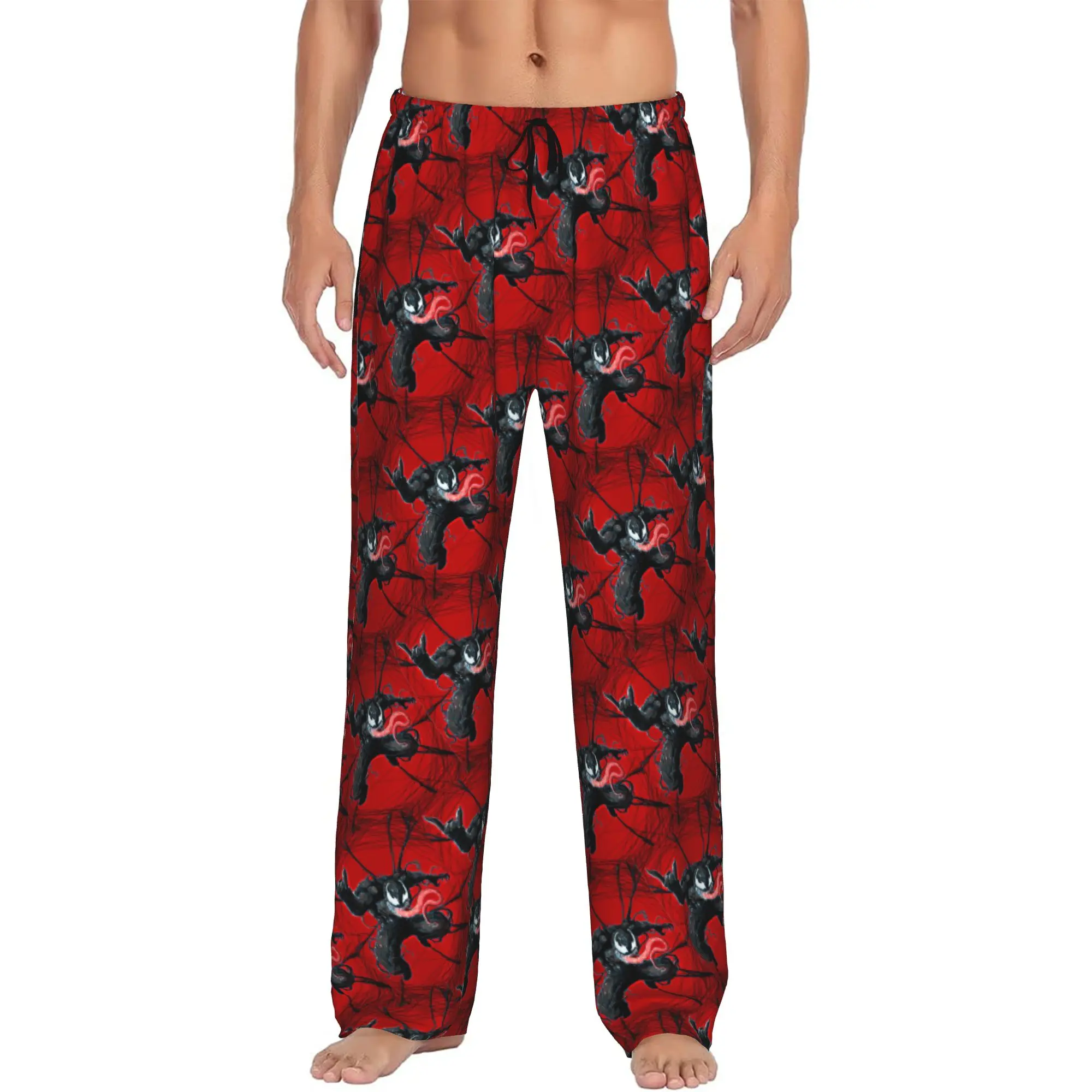 

Custom Men Comic Wallpaper V-Venom Pajama Pants Printed Sleep Sleepwear Bottoms with Pockets