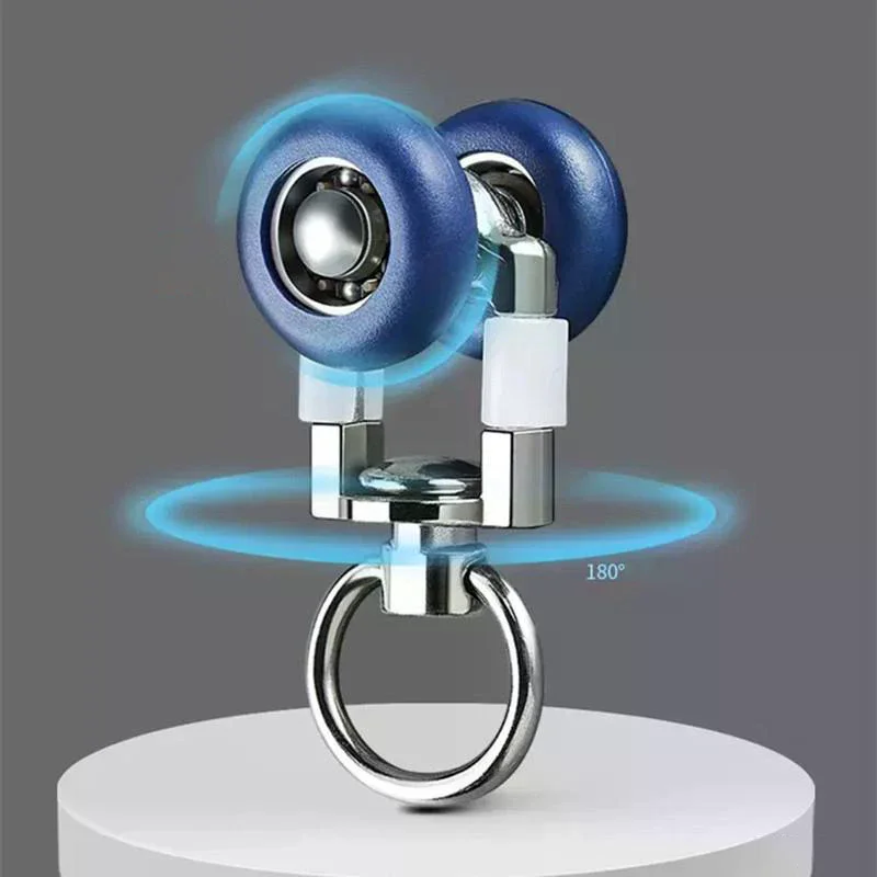 4 قطع من بكرات مسار الستائر ملحقات كتم الصوت ذات العجلات المزدوجة لستائر الدش والنوافذ المنزلقة #5