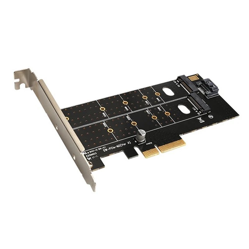 PCIE To M.2 NVME SSD NGFF Adapter Card Mkey+Bkey Dual Protocol Expansion Card Supports 110MM Extended SSD Hard Disk