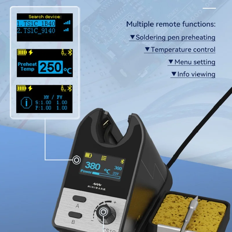 Original TS1C MINIWARE Cordless Soldering Control Station Mini Solder Pen Iron 45W PD Super Capacitor Powered Rework SMD Repair