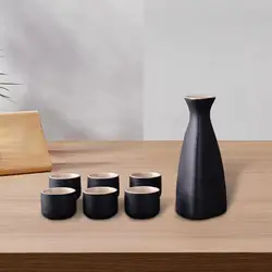 Japanese Sake Set Crafts Ornament Adults Gifts Ceramic Sake Pot and Sake Cups for Cupboard Cabinet Drawer Home Tea Party