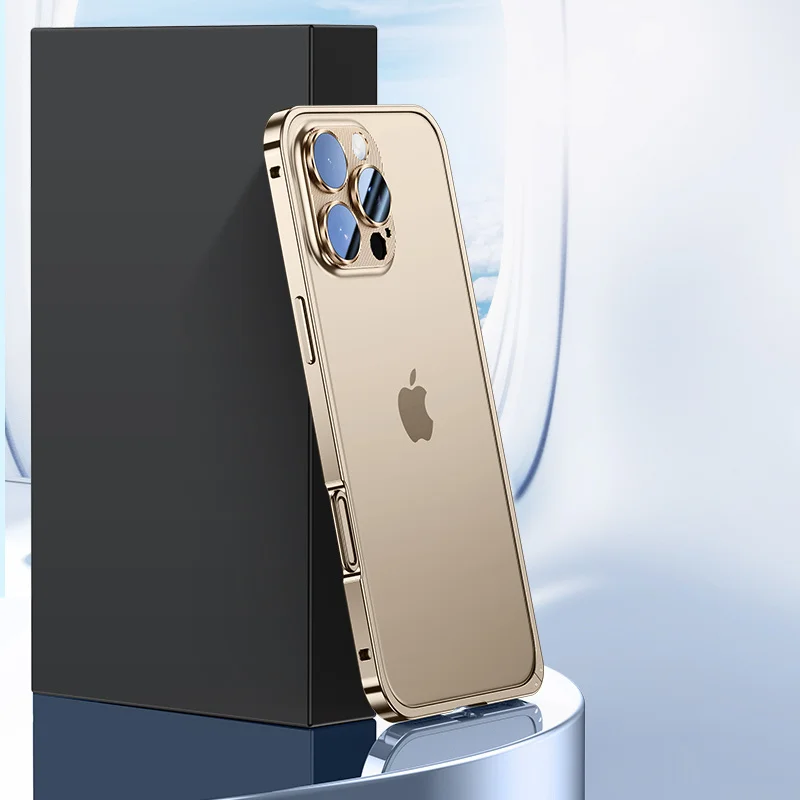 

For iPhone 11 12 13 14 15 16 Pro Max Plus Aviation Aluminum Alloy Bumper Phone Case Metal Frame Lens Protection Shockproof Cover