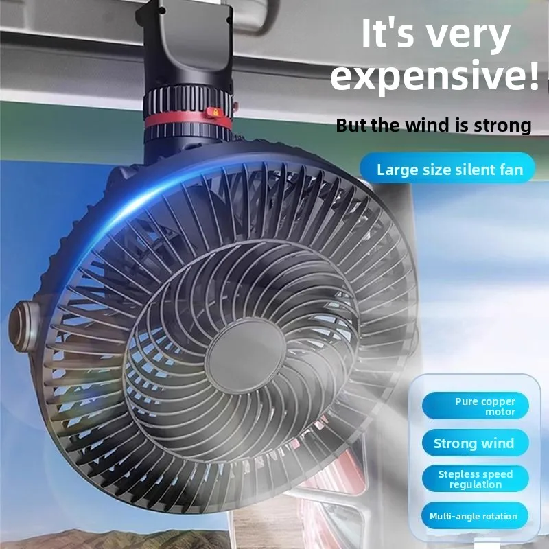 Car Fan Strong Cooling & Quiet Wall Mounted Foldable Fan for Truck Office Dormitory Bathroom & Kitchen