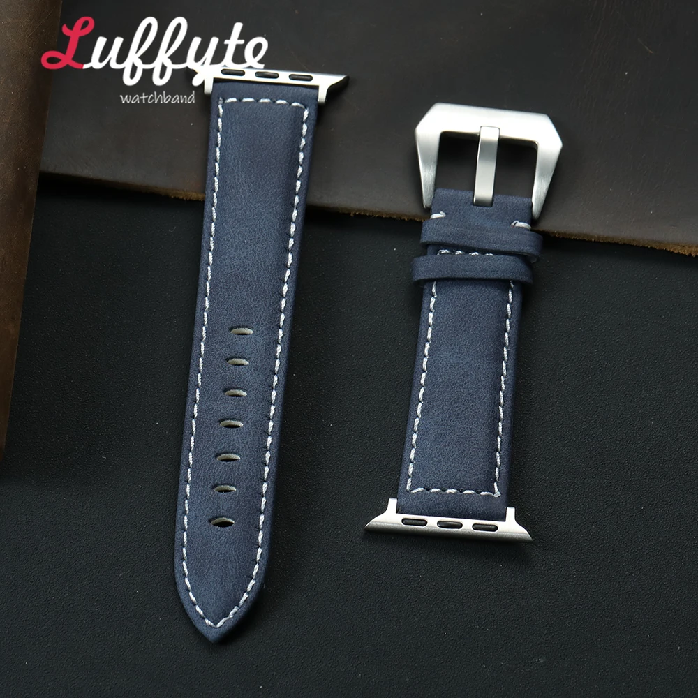 Herren Vintage Business PU-Leder Armband für Apple Watch 1-11 Ultra SE Uhrenarmband für iWatch 38-49mm Alle Größen