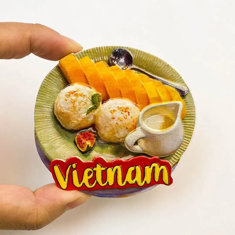 

Vietnam Fridge Magnets Hot-Selling Travel Souvenirs Personalized Creative Food Decorations 3D Strong Magnetic Realistic Food