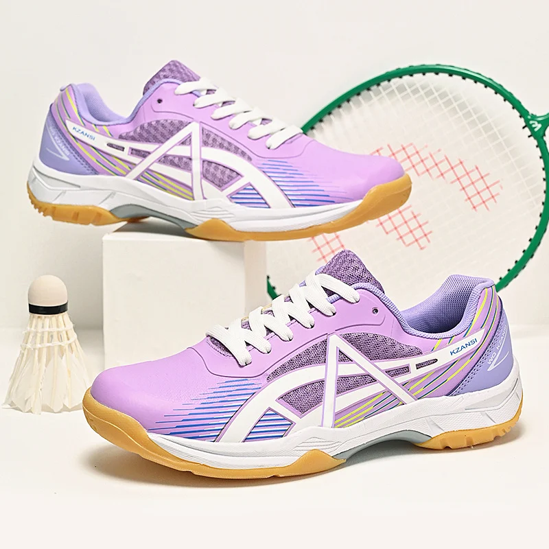 Professional Badminton Shoes Men Women Fashion Purple Badminton Sneakers Non-Slip Table Tennis Shoes Men Indoor Volleyball Shoes