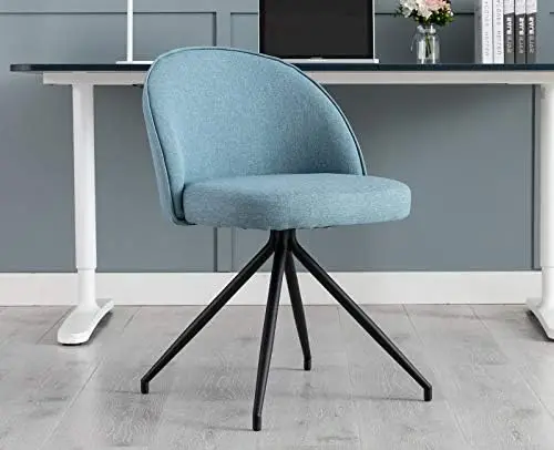 

Home Office Chair Modern Desk Chair Fabric Comfortable Reading Chair Armless Work Chair Without Wheels for Living Room Office Be