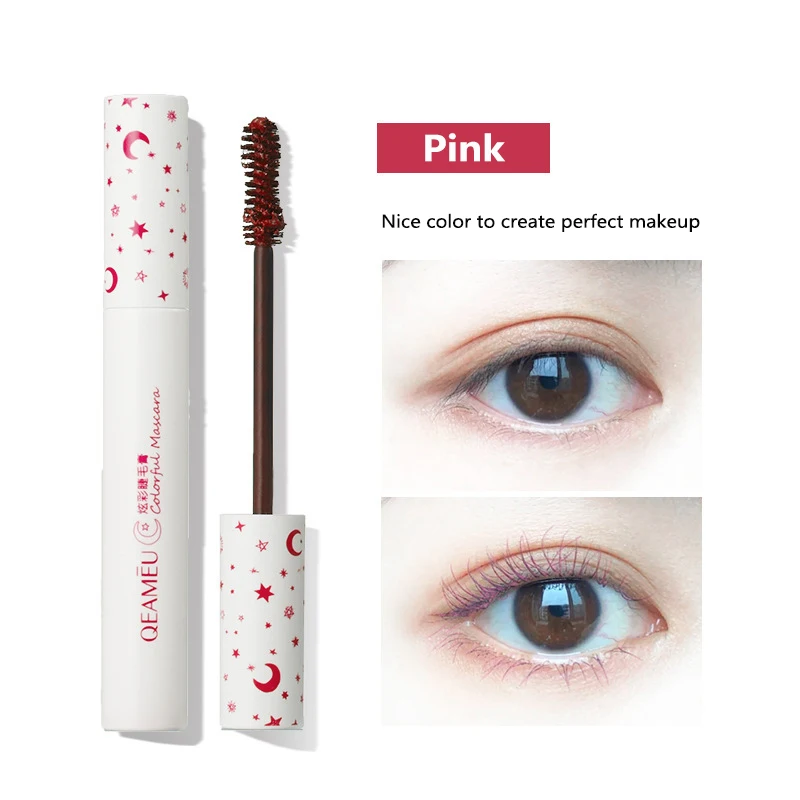 1 ~ 5pcs neue 4 Farben sexy schillernde Wimpern farbe Mascara natürliche Rolle verzogen vier Farben haltbare Finish-freie weiche Mascara Augen Make-up