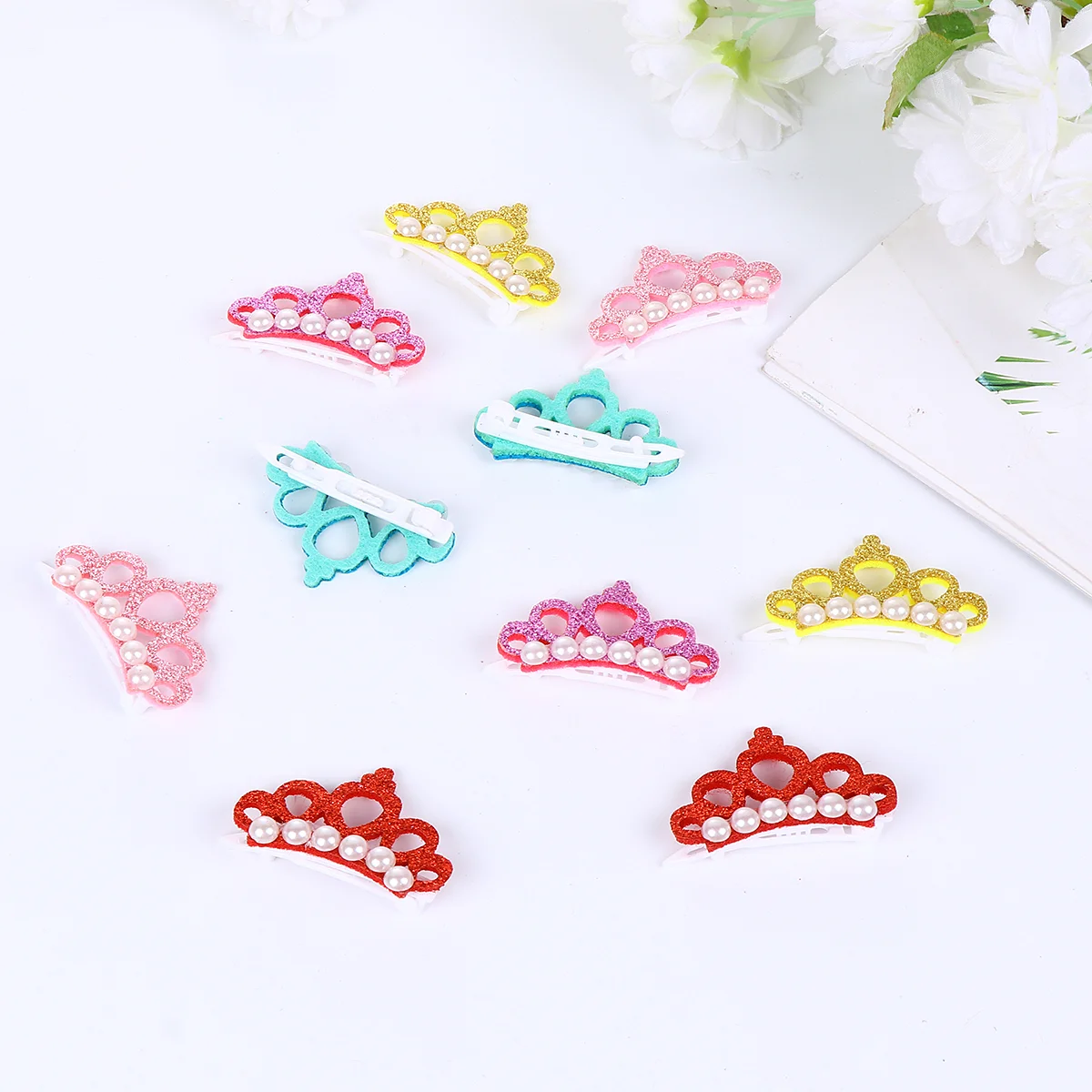 10 Pcs Tiaras Hair Accessories Headgear Dog Clips Headwear Pet Headdress Barrette Pins