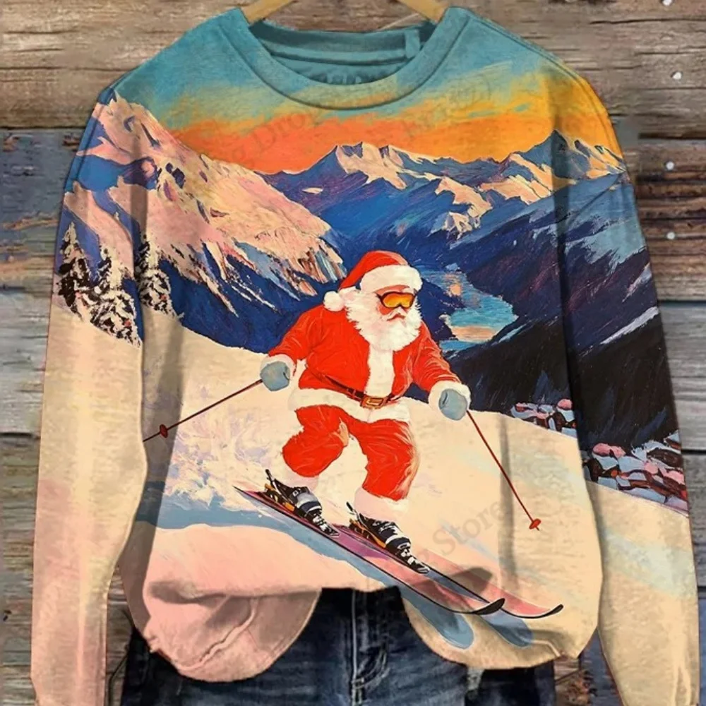 

Fashion Women's Art Printed Sweatshirt 3D Print O-Neck Long Sleeve Tops Summer Casual Women's Clothing Apparel Y2K Streetwear