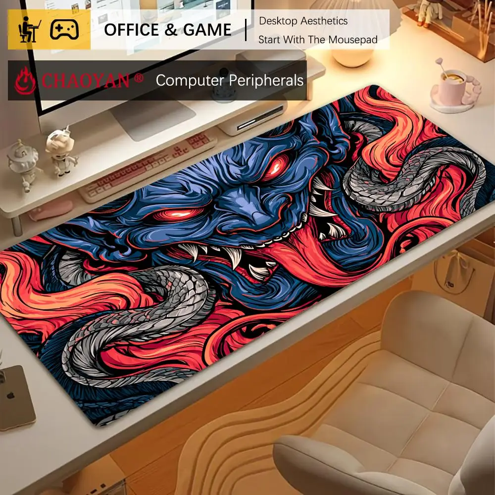 Long-tongued Demon Mouse Pad Desk Mat Large Computer Office Carpet XXL Mousepad Gamer Gaming PC Accessories Keyboard Rug