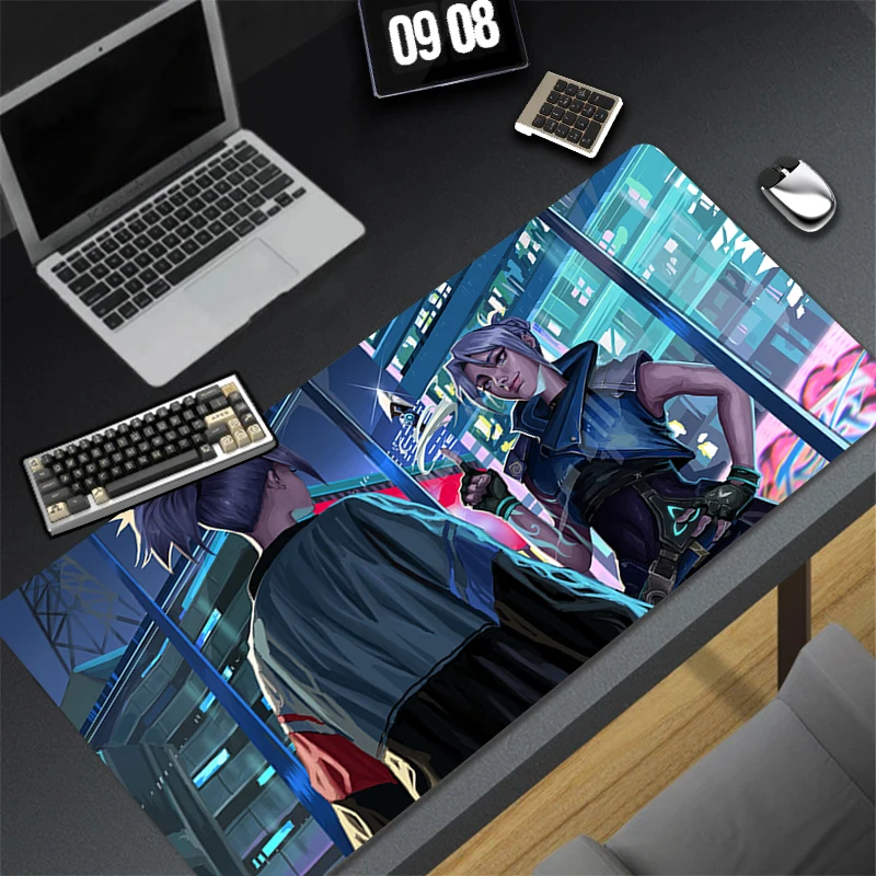 Pattern Game Mousepad Pad Rubber Mouse Mat Desk Gaming Non Slip Table Mat PC Gamer Cabinet V-valorant Jett Mousepad Keyboard Pad