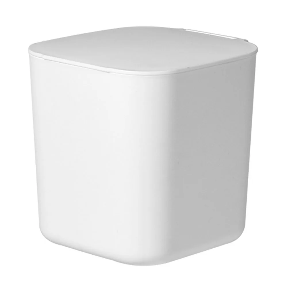 

Desktop Trash Can Square Garbage Bin Plastic Cute Office Home Bathroom Bedroom Craft Room Organizer Container