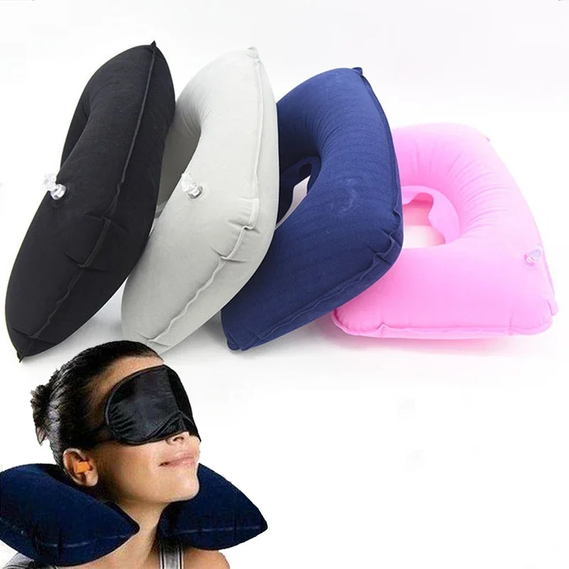 

1pcs U-Shape Travel Car Pillow for Airplane Inflatable Neck Pillow Travel Accessories Road Trip Comfortable Sleep Pillows