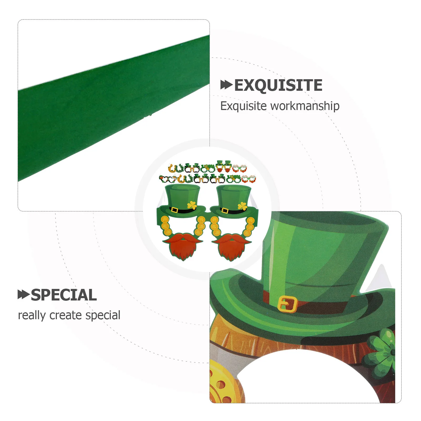 

12Pcs St Patricks Day Eyeglasses Frames Shamrock Party Props Decorative Glasses St. Patricks Day Glasses Shamrock Eyeglasses