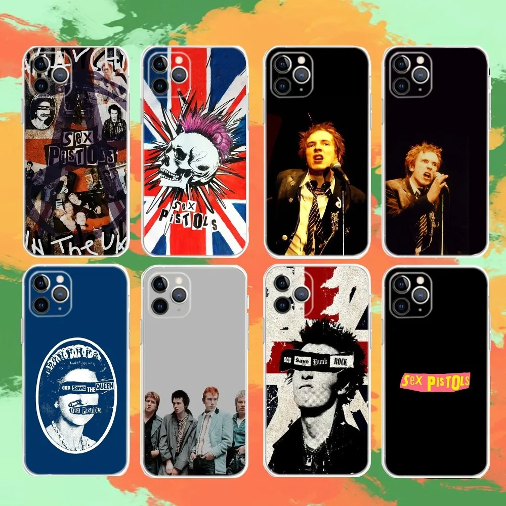 

S-SexY Pistols Band Phone Case For iPhone 16e,16,15,14,13,12,11,Mini,Pro,XS,Max,6,7,8,Plus,X,XR,SE,2020 Transparent Funda Shell