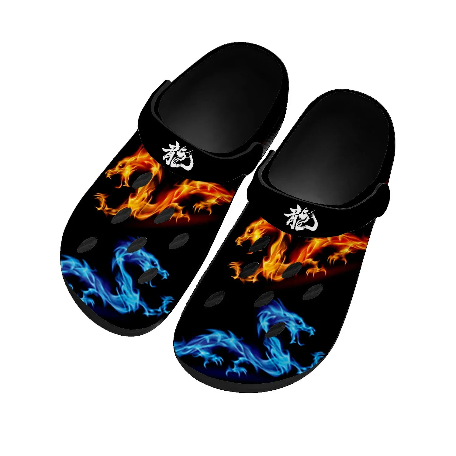 

Dragon Pattern Design Home Clogs Custom Water Shoes Mens Womens Teenager Sandals Garden Clog Breathable Beach Hole Slippers