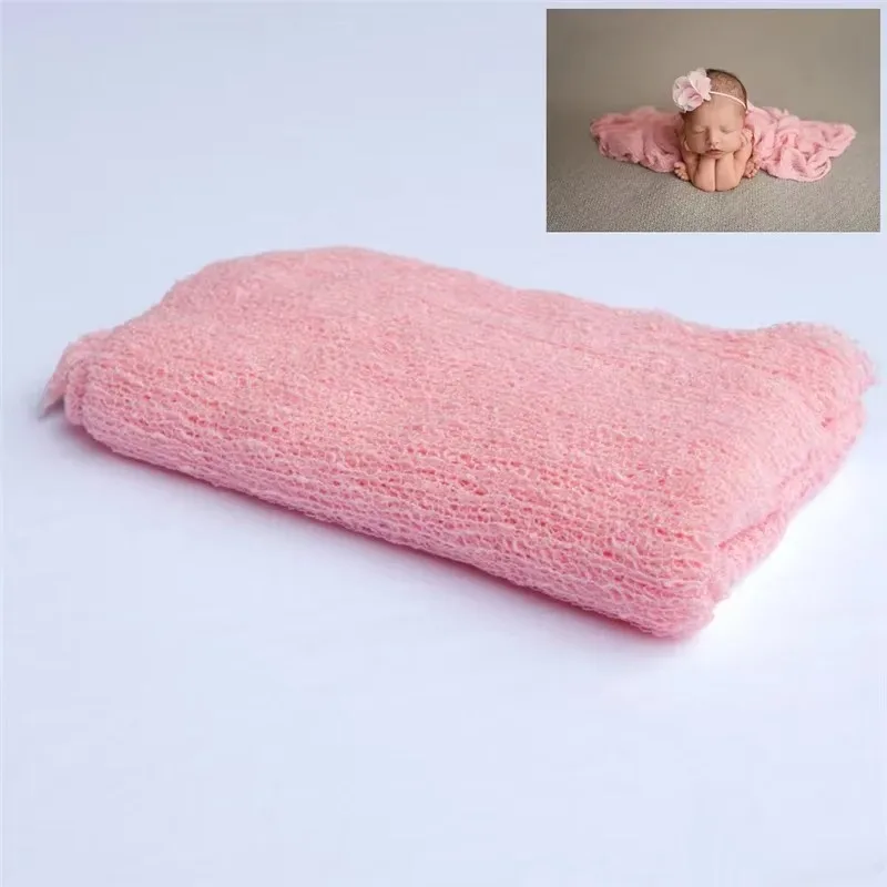 40*150cm 신생아 사진 소품 부드러운 뜨개질 스트레치 베이비 랩 천 포즈 포대기 담요 아기 사진 액세서리