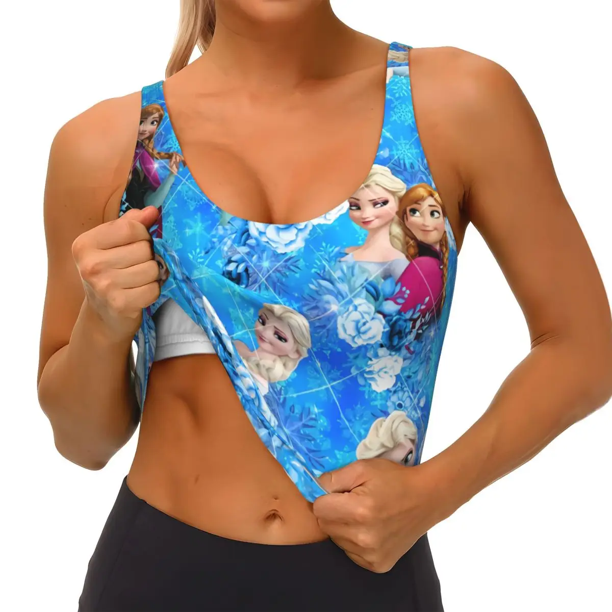 Camisetas sin mangas de Frozen para mujer, sujetadores deportivos