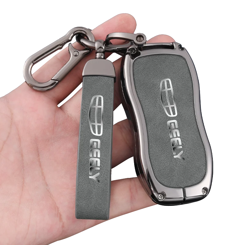Funda de Cuero y Aleación de Zinc para Llaves de Coche, Compatible con los Modelos Geely 22/23/24 Emgrand Star Rui Xing Yue L Bin Rui COOL Bo Yue Bin Yue GL/GS